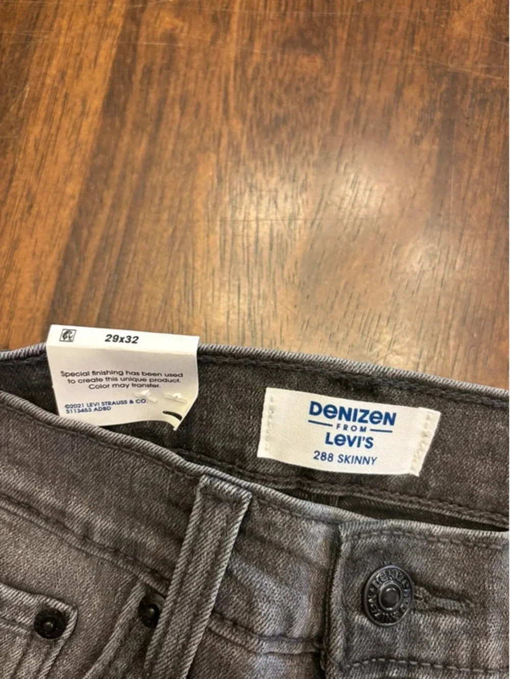 Denizen From Levi’s 288 Skinny Jeans Gray Wash Super Flex Mens 29x32 NWT